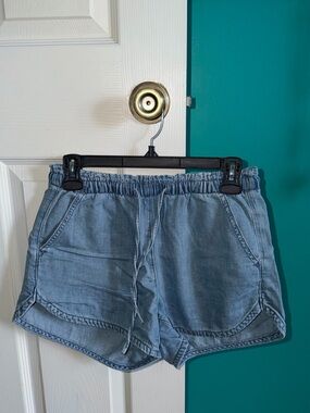 American Eagle Outfitters Light Blue Denim Drawstring Shorts